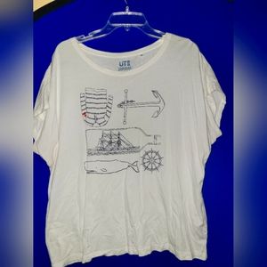 Uniqlo white tee xl